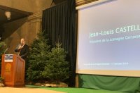 Jean-Louis Castell, président de la Lomagne Gersoise, lors de la présentation des voeux le jeudi 17 janvier 2019 à Lectoure