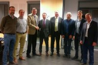 Les élus de la CCLG ont déjà accueilli Michel Sesques le 28 février pour discuter d'un partenariat entre Airbus Développement et le Pays Portes de Gascogne./ Photo DR.