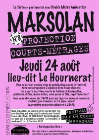 « Festival du Film Court en Armagnac » : 8e projection à Marsolan jeudi 24 août