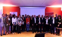 Les lauréats de l'édition 2019 des Septuors du Gers, avec les parrains des dix trophées remis./ Photo DDM, Nedir Debbiche