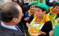 Melon de Lectoure : Marie-Hélène Lagardère a rencontré François Hollande lors des marchés flottants à Paris